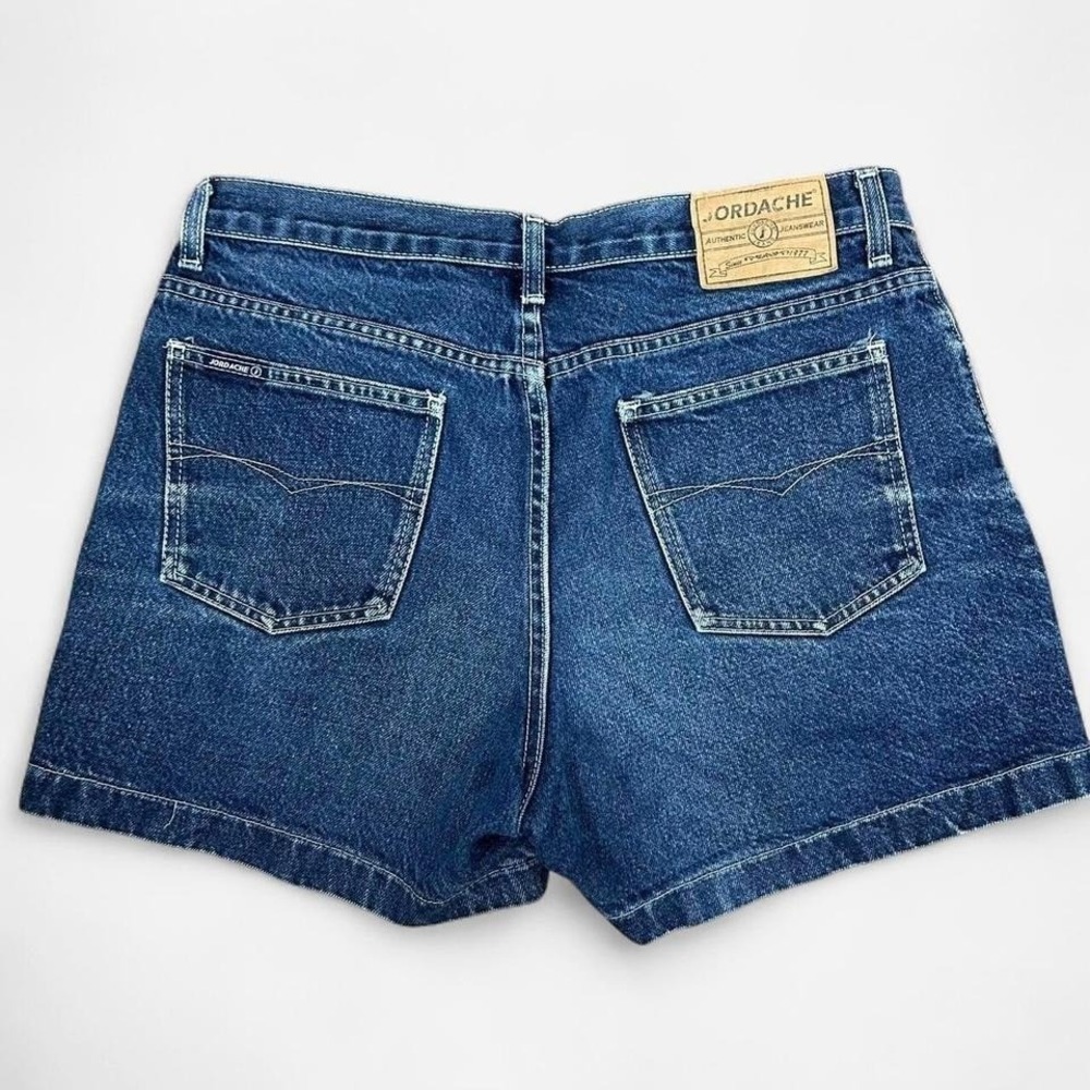 Vintage 90s Jordache Dark Wash High Waist Denim Shorts 15/16 Womens 32" Waist